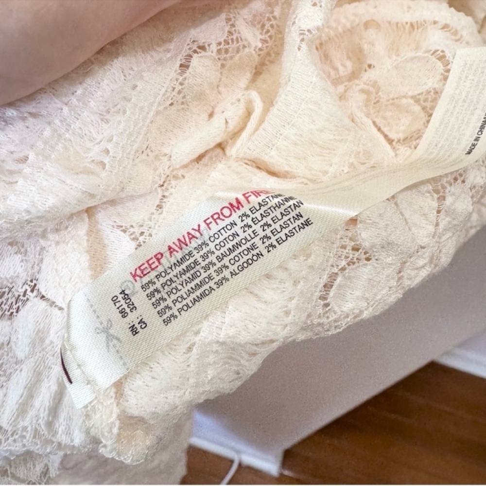 Free People Oui Oui Ruffle Lace Maxi Slip Dress Intimately Cream Ivory Medium - Picture 8 of 12